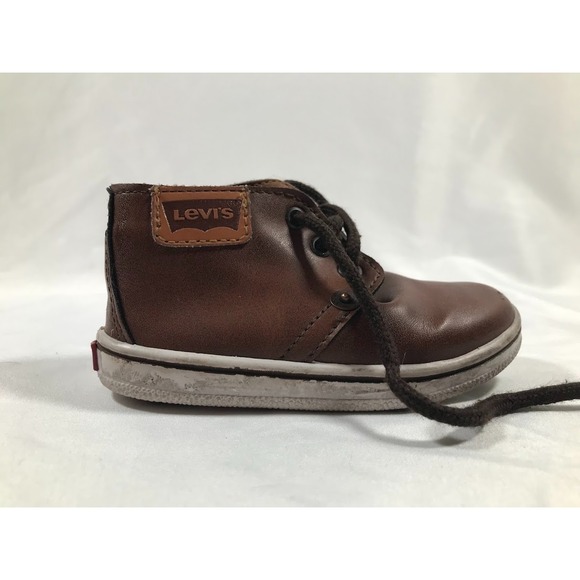 Levis Toddler Boy Booties Brown Low Top Lace-Up 14cm Size US 5 SEE PICTURES - Picture 6 of 15